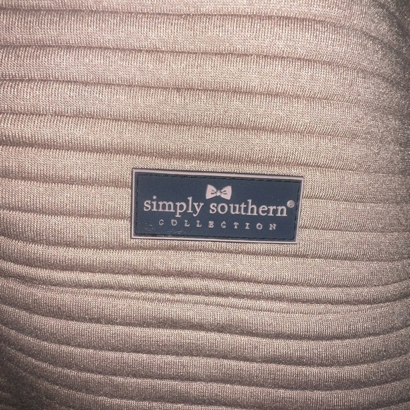 Simply Southern Mocha Ribbed Quarter Snap, Tan, Women's Medium - Picture 4 of 5